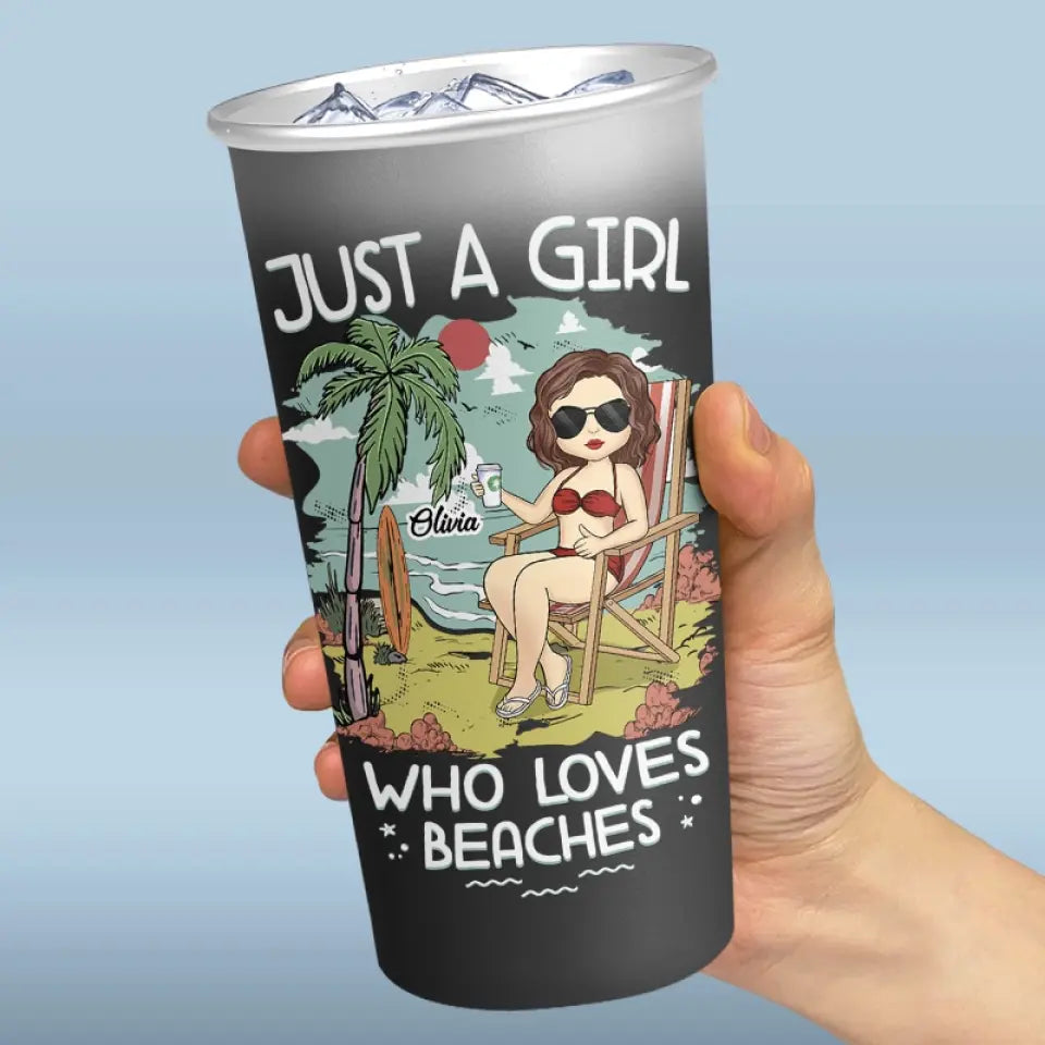 La vie est meilleure à la plage - Tasse personnalisée en aluminium changeant de couleur - Cadeau de vacances d'été pour les meilleures amies, les meilleures amies et les sœurs