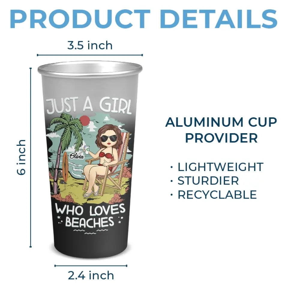 La vie est meilleure à la plage - Tasse personnalisée en aluminium changeant de couleur - Cadeau de vacances d'été pour les meilleures amies, les meilleures amies et les sœurs