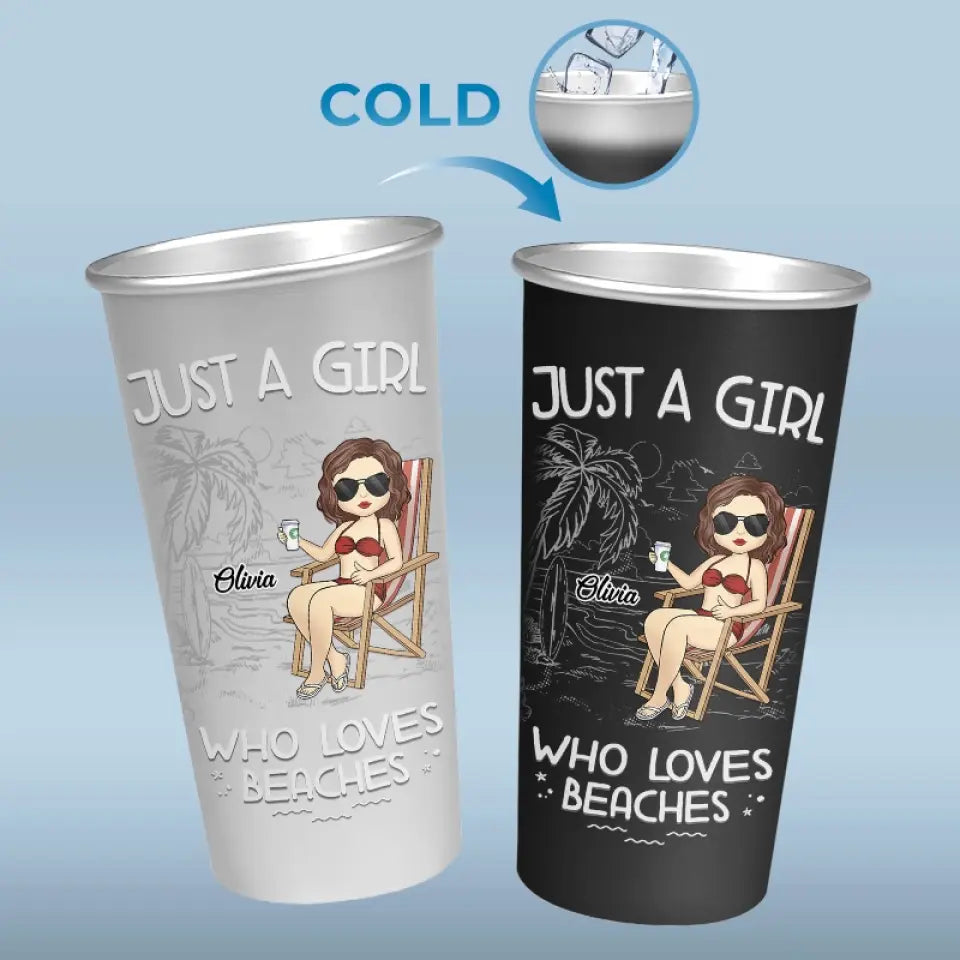 Bons moments et marques de bronzage - Tasse personnalisée en aluminium à changement de couleur - Cadeau de vacances d'été pour meilleures amies, meilleures amies et sœurs