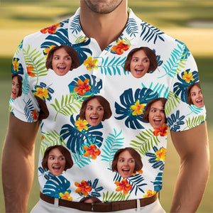 Polo personnalisé avec photo « Joyeux moments et bon soleil » - Imprimé intégral personnalisé pour la famille - Cadeau de vacances d'été, cadeau pour les membres de la famille