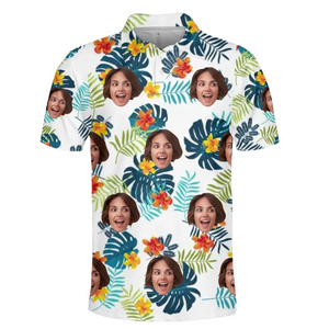 Polo personnalisé avec photo « Joyeux moments et bon soleil » - Imprimé intégral personnalisé pour la famille - Cadeau de vacances d'été, cadeau pour les membres de la famille