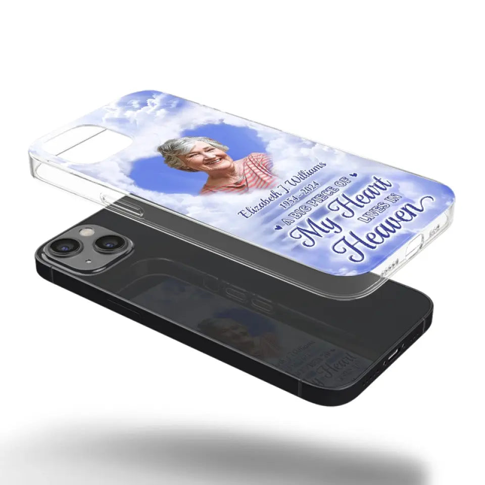 Photo personnalisée « Je suis toujours avec toi » - Étui de téléphone transparent personnalisé commémoratif - Cadeau de condoléances pour les membres de la famille