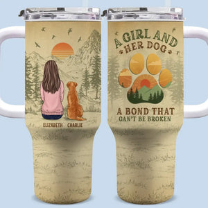 Juste une fille qui aime les chiens - Gobelet personnalisé en acier inoxydable de 113 ml avec poignée - Cadeau de condoléances pour les propriétaires de chiens et les amoureux des chiens