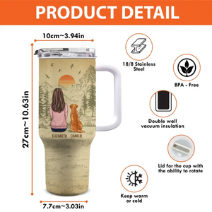 Juste une fille qui aime les chiens - Gobelet personnalisé en acier inoxydable de 113 ml avec poignée - Cadeau de condoléances pour les propriétaires de chiens et les amoureux des chiens