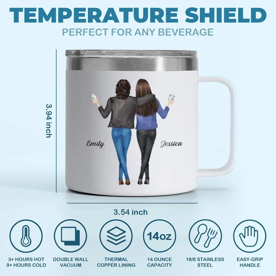 Voici une autre année de liens - Gobelet personnalisé en acier inoxydable de 14 oz avec poignée pour meilleure amie - Cadeau pour meilleures amies, meilleures amies, sœurs