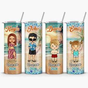 Les meilleures vacances d'été - Gobelet fin personnalisé pour toute la famille - Cadeau de vacances d'été, cadeau d'anniversaire pour la famille autour de la piscine