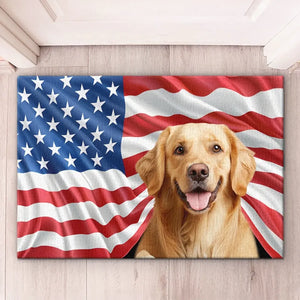 Tapis décoratif personnalisé avec photo « Home Is Where Love Residents » pour chien et chat – Cadeau de pendaison de crémaillère pour propriétaires et amoureux des animaux