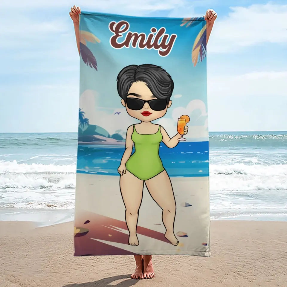 Le soleil est le meilleur accessoire - Serviette de plage personnalisée pour meilleure amie - Cadeau de vacances d'été, cadeau d'anniversaire pour une fête à la piscine pour les meilleures amies, les meilleures amies et les sœurs