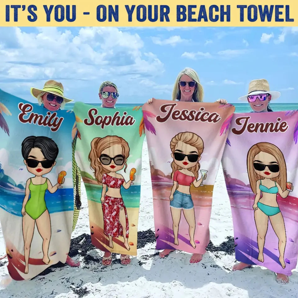 Le soleil est le meilleur accessoire - Serviette de plage personnalisée pour meilleure amie - Cadeau de vacances d'été, cadeau d'anniversaire pour une fête à la piscine pour les meilleures amies, les meilleures amies et les sœurs