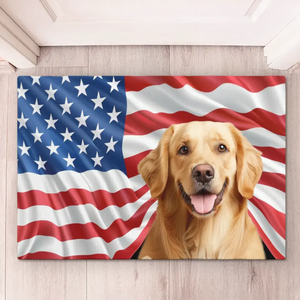 Tapis décoratif personnalisé avec photo « Home Is Where Love Residents » pour chien et chat – Cadeau de pendaison de crémaillère pour propriétaires et amoureux des animaux