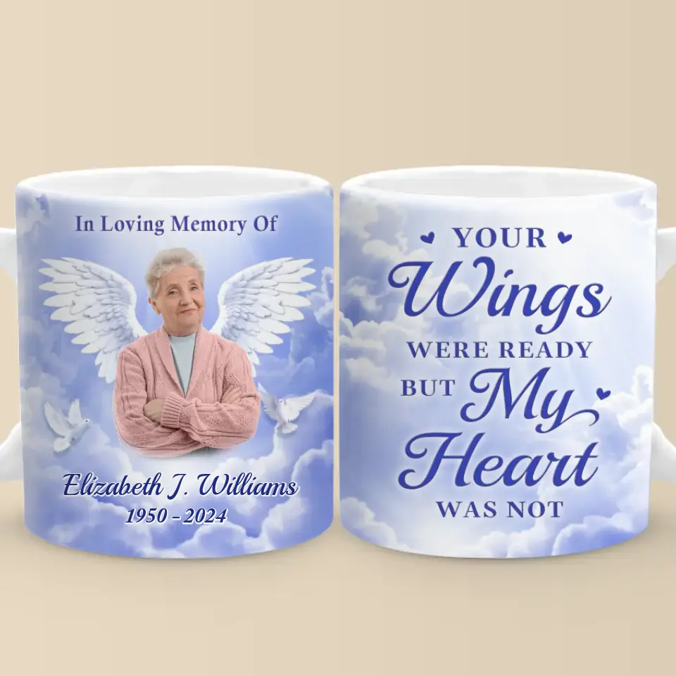 Photo personnalisée : pas un jour ne passe sans que vous ne nous manquiez ! Mug personnalisé commémoratif ! Cadeau de condoléances pour les membres de la famille