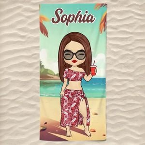 Le soleil est le meilleur accessoire - Serviette de plage personnalisée pour meilleure amie - Cadeau de vacances d'été, cadeau d'anniversaire pour une fête à la piscine pour les meilleures amies, les meilleures amies et les sœurs