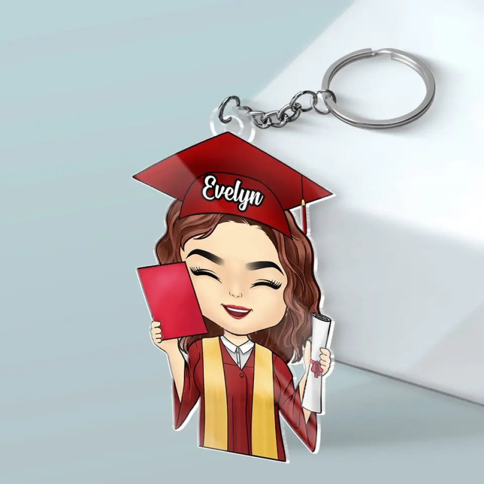 Une douce fin pour un nouveau départ - Porte-clés personnalisé en acrylique de forme personnalisée pour la famille - Cadeau de remise de diplôme pour les membres de la famille, les frères et sœurs