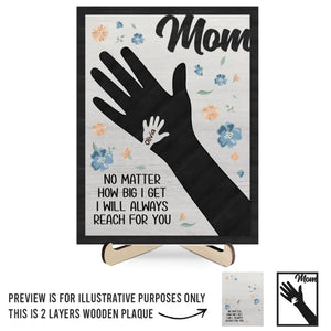 Votre amour unit notre famille - Plaque en bois personnalisée à 2 couches avec support - Cadeau pour maman, grand-mère
