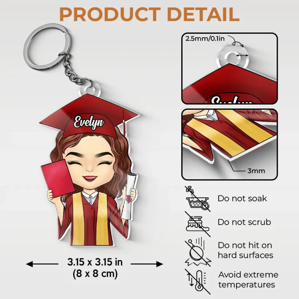 Une douce fin pour un nouveau départ - Porte-clés personnalisé en acrylique de forme personnalisée pour la famille - Cadeau de remise de diplôme pour les membres de la famille, les frères et sœurs