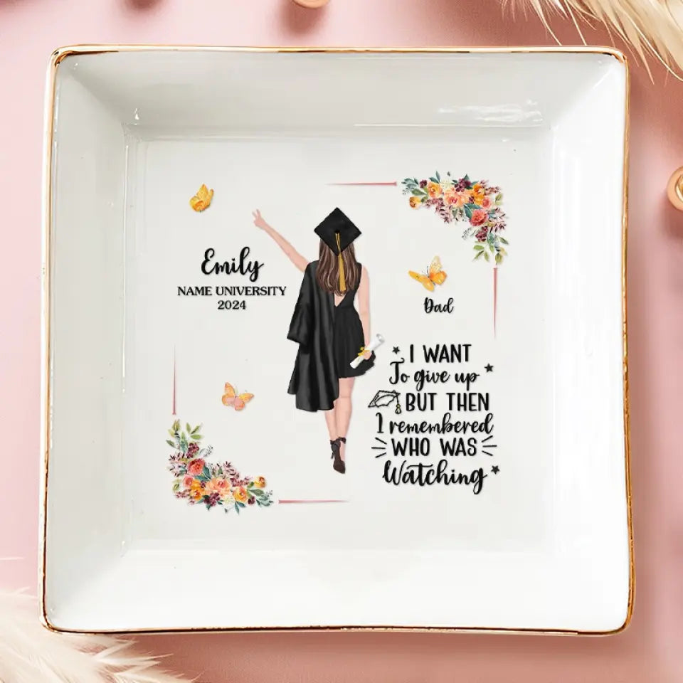Félicitations pour votre diplôme, nous sommes si fiers - Plat à bijoux personnalisé pour la famille - Cadeau de remise de diplôme pour les membres de la famille, les frères et sœurs