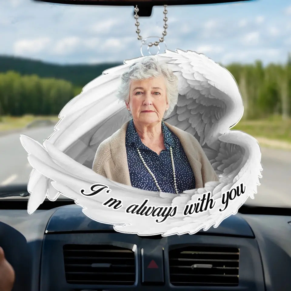Photo personnalisée Votre souvenir est notre souvenir - Ornement de voiture personnalisé commémoratif - Forme personnalisée en acrylique - Cadeau de condoléances pour les membres de la famille