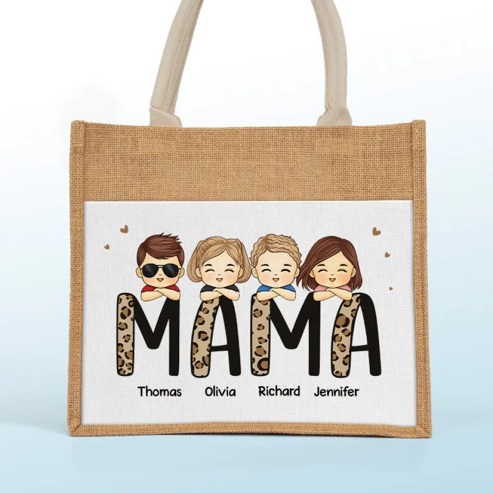 Je suis une maman professionnelle - Sacs fourre-tout personnalisés pour la famille, sacs fourre-tout en jute, sacs de plage - Cadeau pour maman, grand-mère