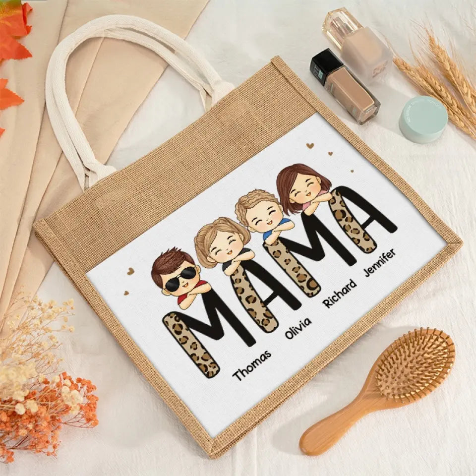 Je suis une maman professionnelle - Sacs fourre-tout personnalisés pour la famille, sacs fourre-tout en jute, sacs de plage - Cadeau pour maman, grand-mère