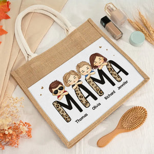 Je suis une maman professionnelle - Sacs fourre-tout personnalisés pour la famille, sacs fourre-tout en jute, sacs de plage - Cadeau pour maman, grand-mère