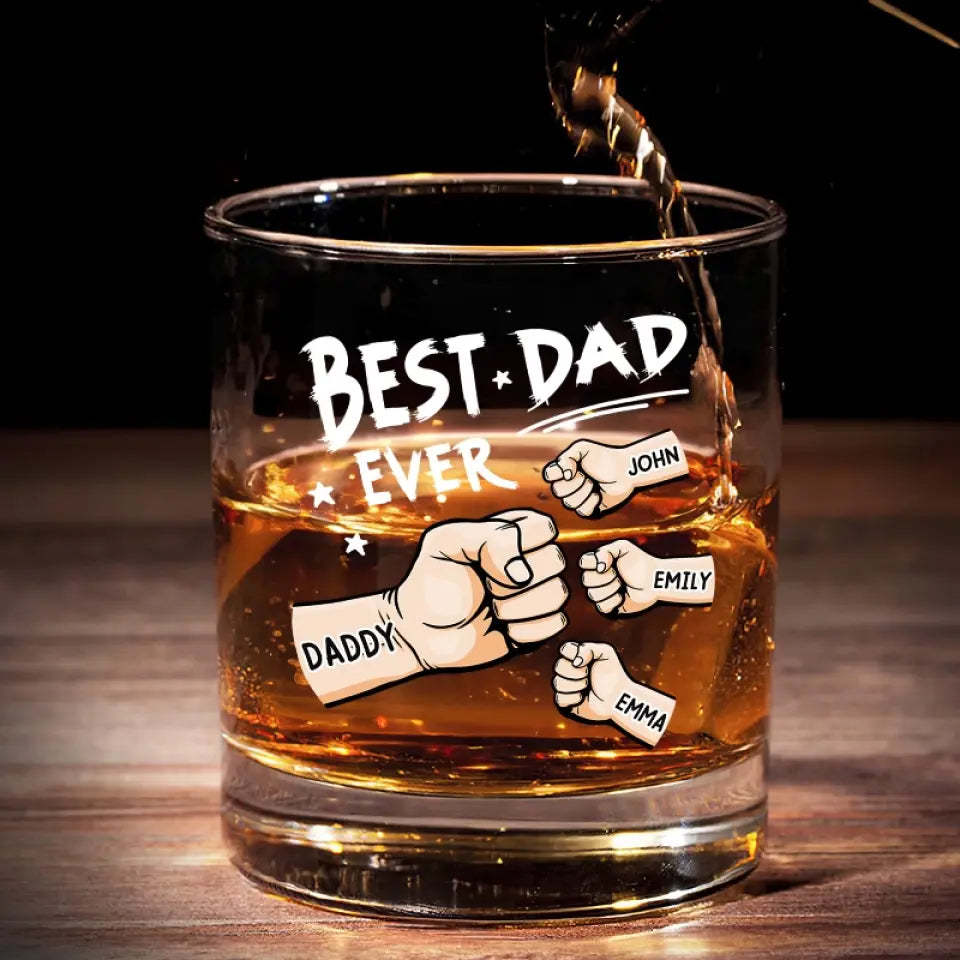 Les papas sont les vrais super-héros - Verre à whisky personnalisé pour la famille - Cadeau pour papa, grand-père