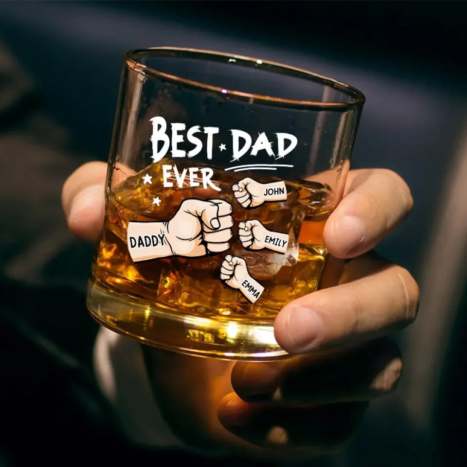 Les papas sont les vrais super-héros - Verre à whisky personnalisé pour la famille - Cadeau pour papa, grand-père