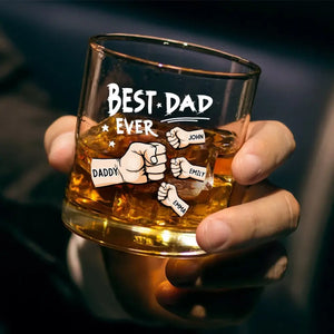 Les papas sont les vrais super-héros - Verre à whisky personnalisé pour la famille - Cadeau pour papa, grand-père