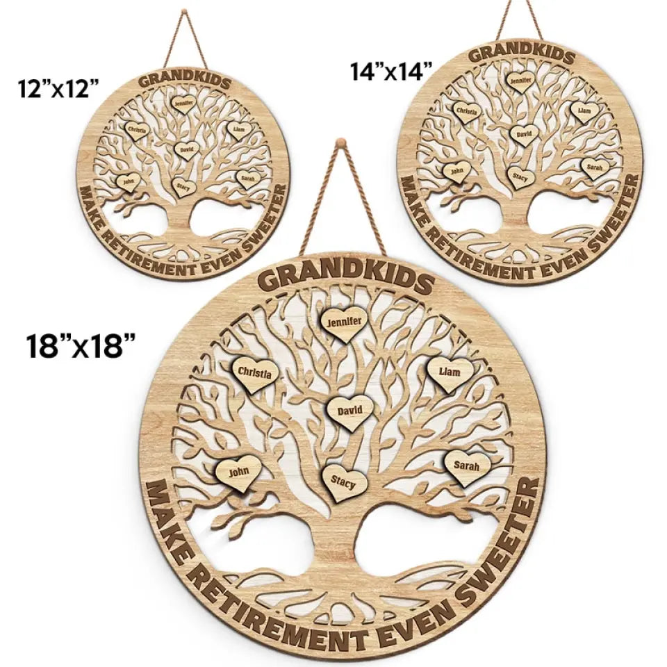 Un petit-enfant rend la retraite encore plus douce ! Panneau en bois personnalisé ! Cadeau pour maman et grand-mère