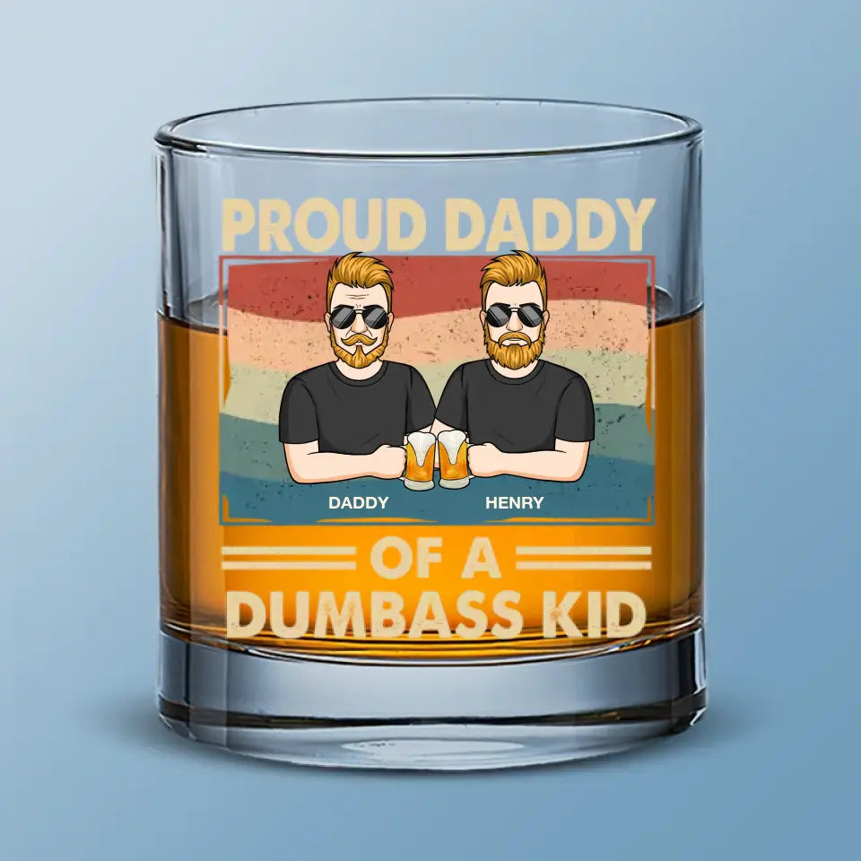Papa fier de quelques enfants - Verre à whisky personnalisé pour la famille - Cadeau pour papa et grand-père