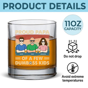Papa fier de quelques enfants - Verre à whisky personnalisé pour la famille - Cadeau pour papa et grand-père