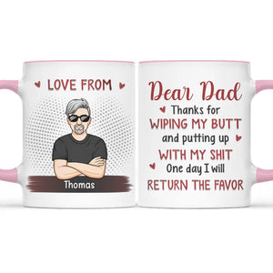 Merci de m'avoir essuyé les fesses - Tasse personnalisée avec accents pour la famille - Cadeau pour les membres de la famille