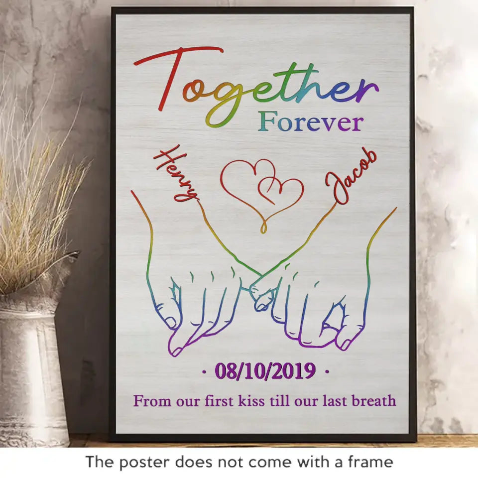 Fier d'aimer qui j'aime, Couples LGBTQ+ - Cadeau pour couples, Affiche verticale personnalisée