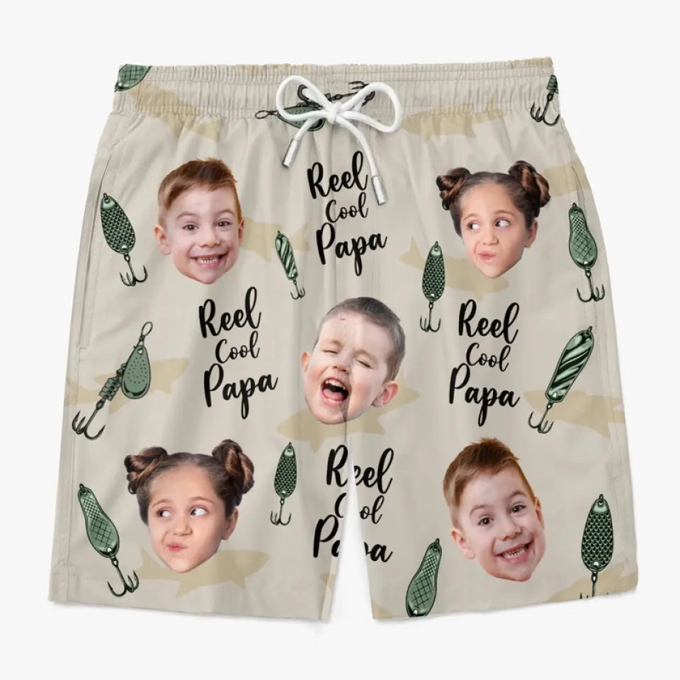 Short de plage hawaïen tropical personnalisé pour homme - Cadeau de vacances d'été pour papa et grand-père