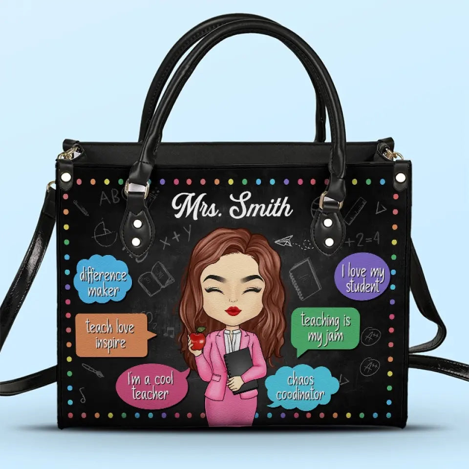 L'enseignement est ma passion - Sac à main en cuir personnalisé pour enseignant - Cadeau pour enseignant