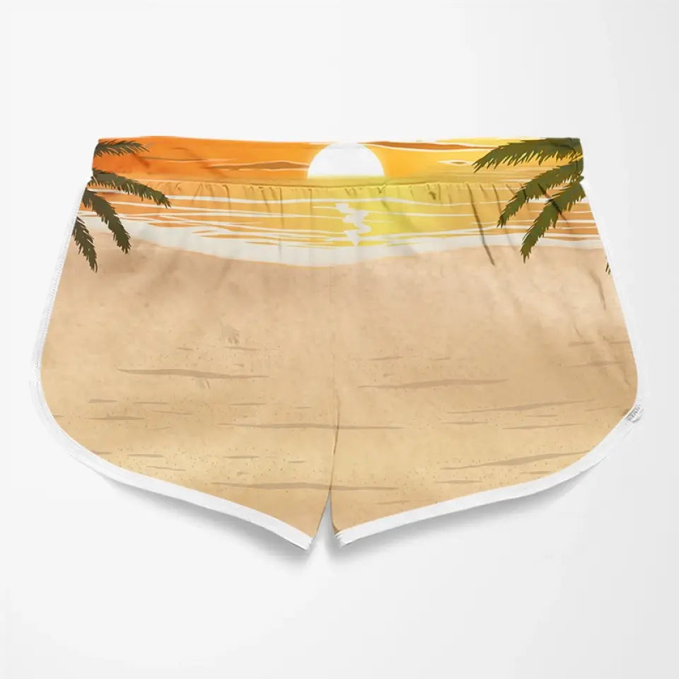 Photo personnalisée « Ma femme est la seule à prendre les décisions » - Short de plage hawaïen tropical personnalisé et amusant pour couple - Cadeau de vacances d'été, cadeau de fête d'anniversaire pour mari et femme, anniversaire