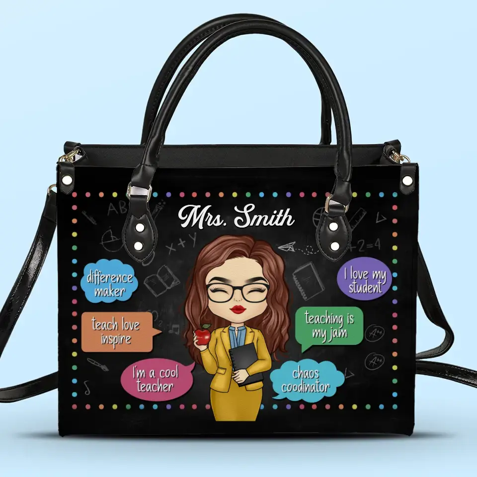 L'enseignement est ma passion - Sac à main en cuir personnalisé pour enseignant - Cadeau pour enseignant
