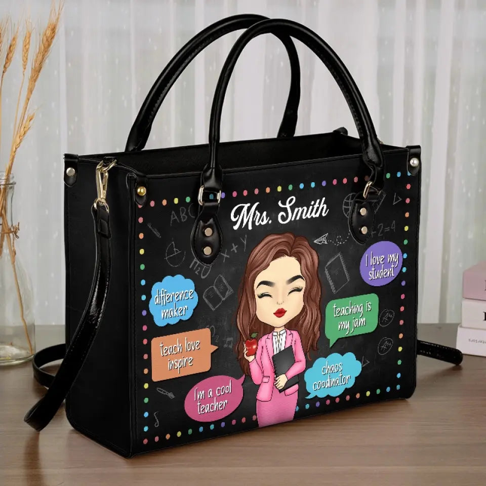 L'enseignement est ma passion - Sac à main en cuir personnalisé pour enseignant - Cadeau pour enseignant
