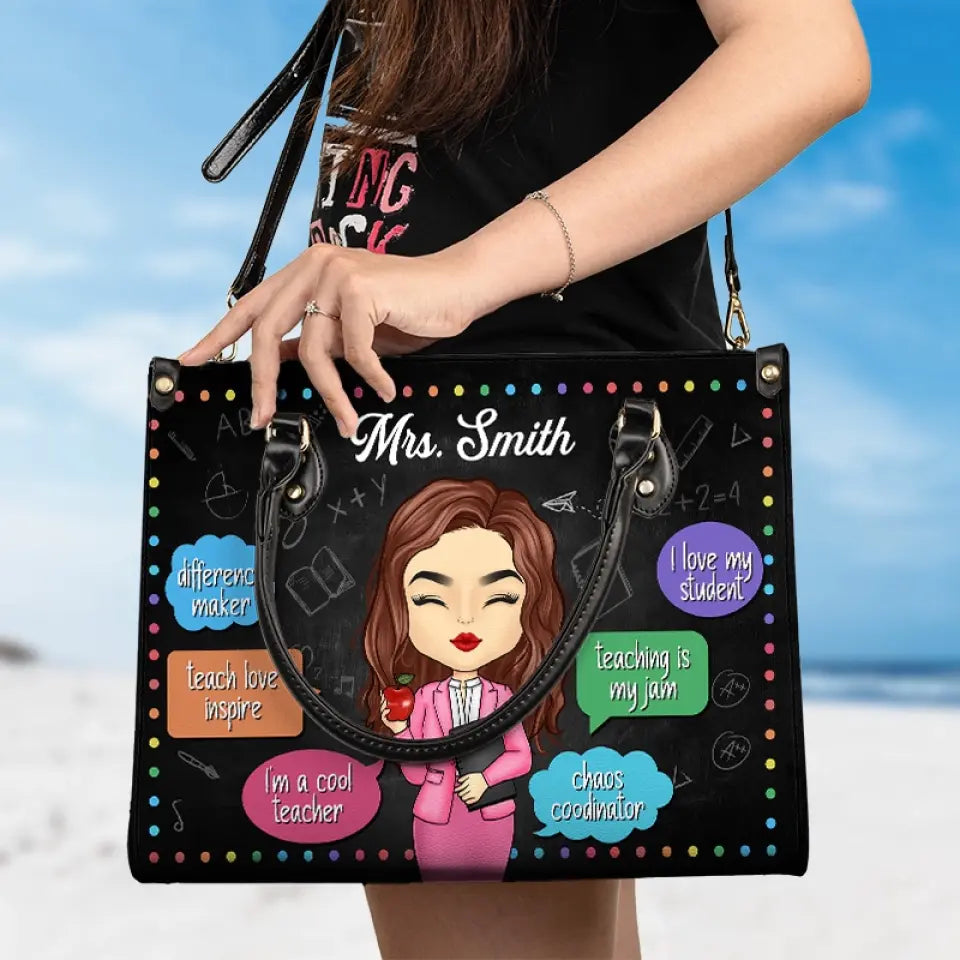 L'enseignement est ma passion - Sac à main en cuir personnalisé pour enseignant - Cadeau pour enseignant