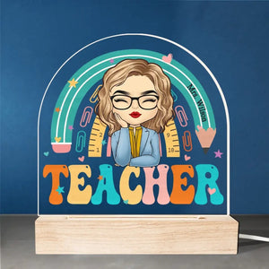 Reine de la classe - Lampe LED 3D personnalisée pour enseignant - Cadeau pour enseignant