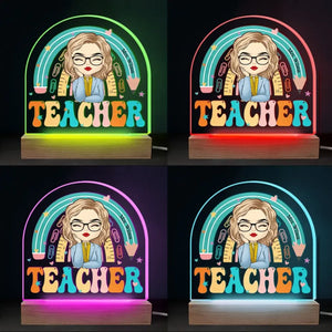 Reine de la classe - Lampe LED 3D personnalisée pour enseignant - Cadeau pour enseignant
