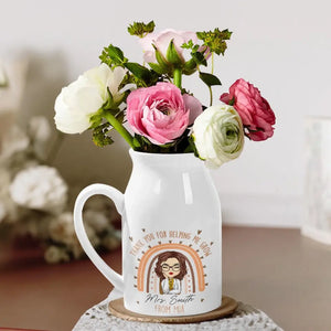Meilleur enseignant du monde - Vase à fleurs personnalisé pour décoration d'intérieur - Cadeau pour enseignant