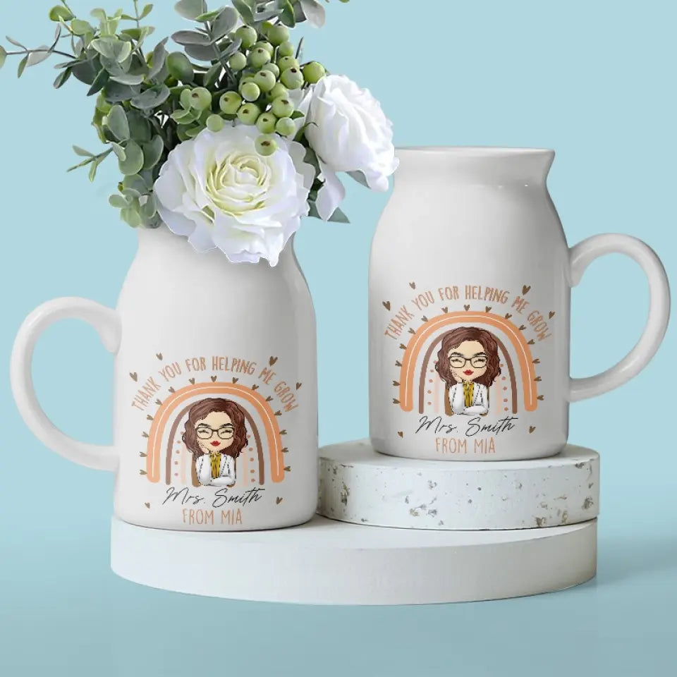 Meilleur enseignant du monde - Vase à fleurs personnalisé pour décoration d'intérieur - Cadeau pour enseignant