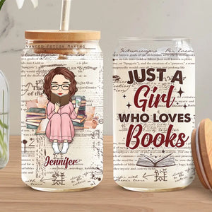 Elle est une rat de bibliothèque - Tasse en verre personnalisée pour les amoureux des livres, tasse à café glacé - Cadeau pour les amoureux des livres
