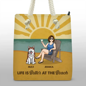 Sac de plage personnalisé pour chien - Cadeau idéal pour les vacances d'été, pour les propriétaires et les amoureux des animaux