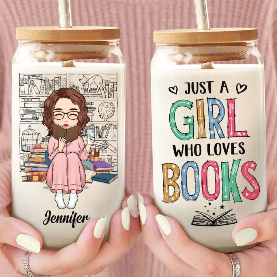 Books Are A Uniquely Portable Magic - Personalized Custom Glass Cup, Iced Coffee Cup - Gift For Book Lovers