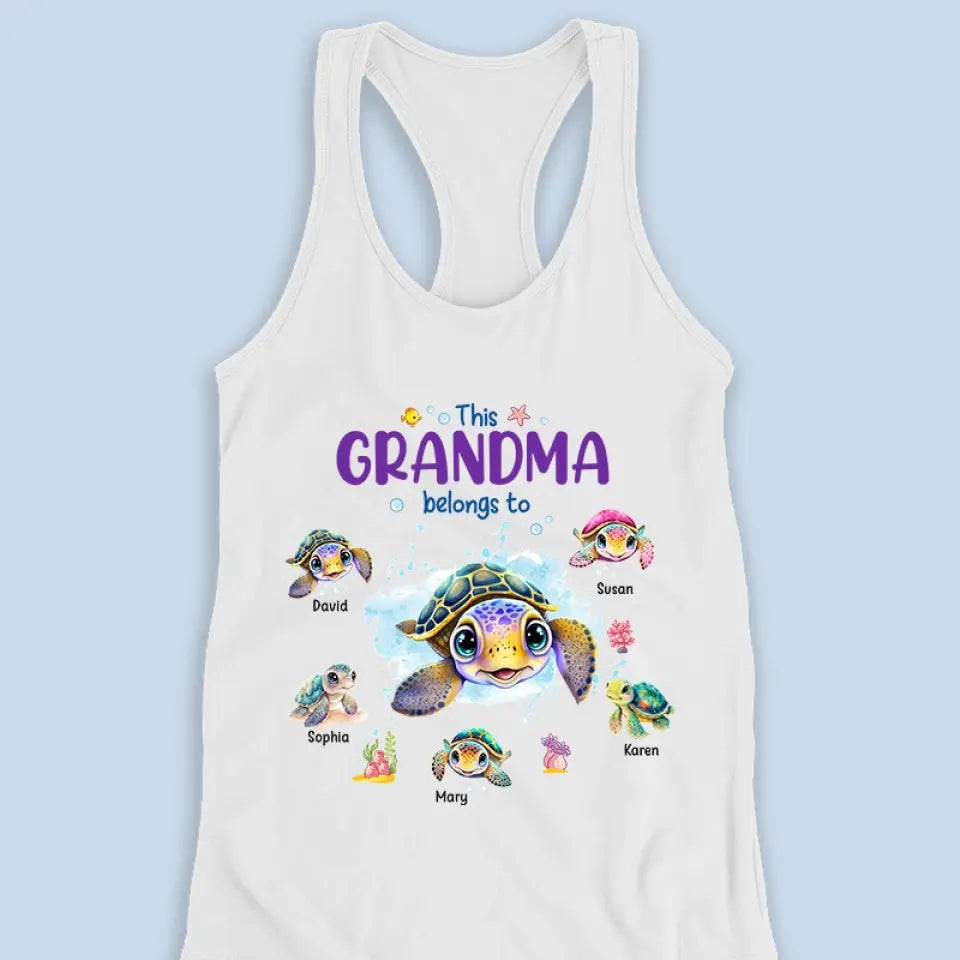 Cette grand-mère appartient à - Débardeur dos nageur personnalisé pour la famille - Cadeau pour maman, grand-mère