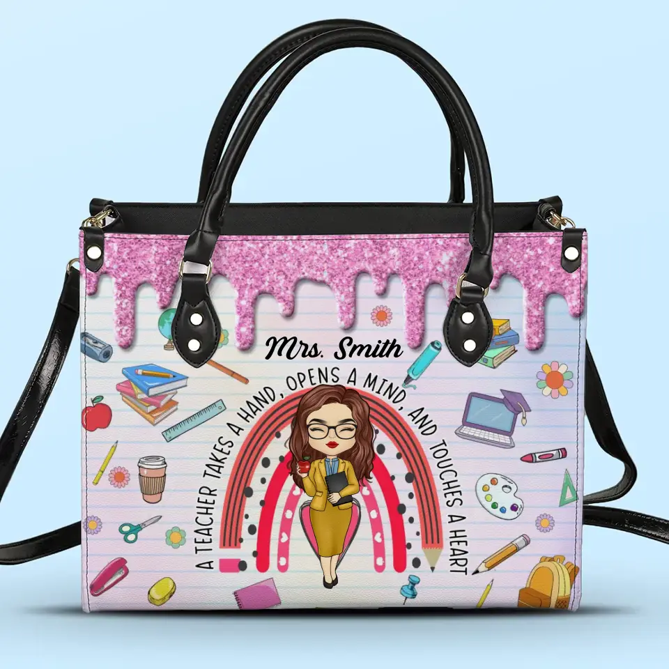Ne laissez pas vos rêves devenir réalité - Sac à main en cuir personnalisé pour enseignant - Cadeau pour enseignant