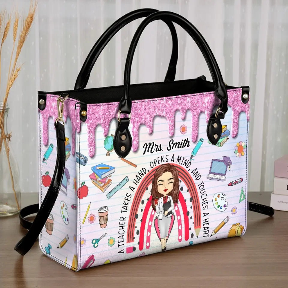 Ne laissez pas vos rêves devenir réalité - Sac à main en cuir personnalisé pour enseignant - Cadeau pour enseignant