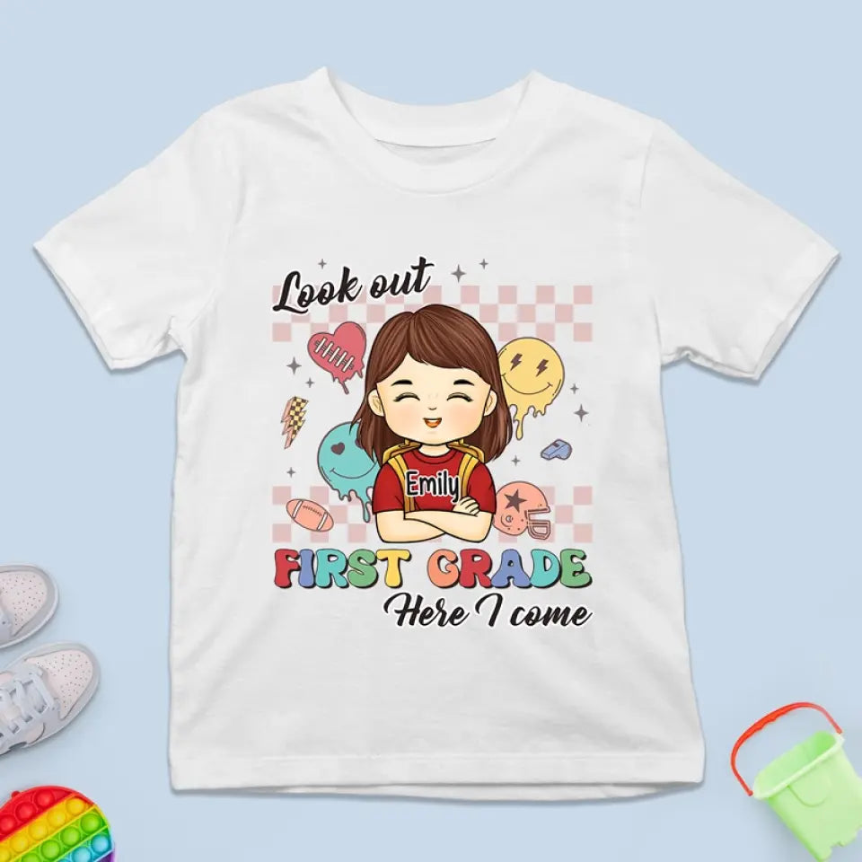 Attention ! J'arrive en CE2 - T-shirt enfant personnalisé - Cadeau de rentrée scolaire pour enfant