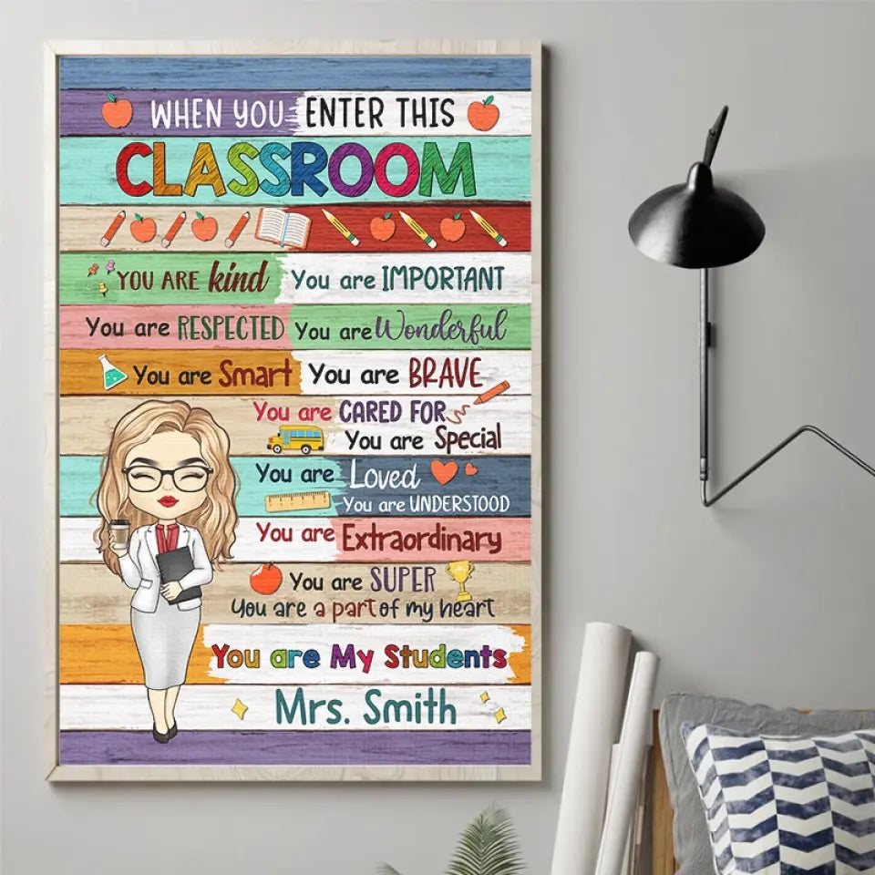 Vous êtes mes élèves - Affiche verticale personnalisée pour enseignant - Cadeau pour enseignant